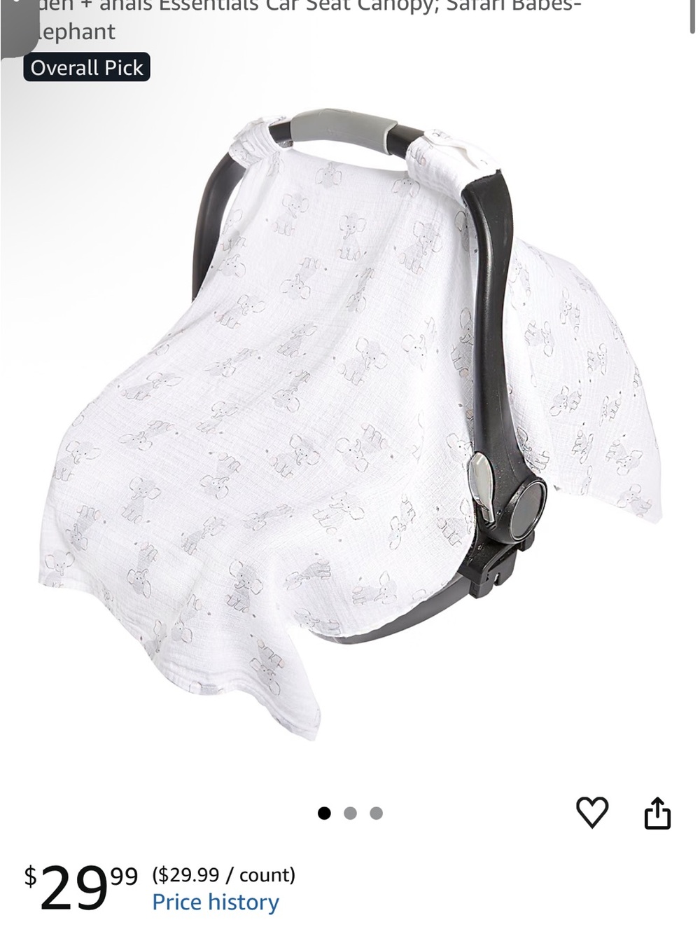Aden + Anais car seat canopy